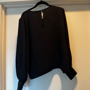 Babaton Black Boxy Long Sleeve Blouse